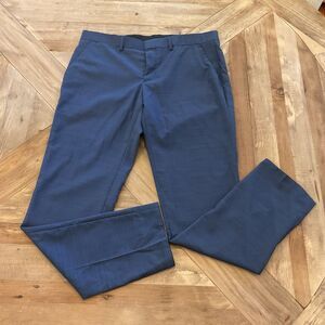 J.Lindeberg Golf Work Paulie-Comfort Wool Trousers EU 52 Mid Blue Virgin Wool‎